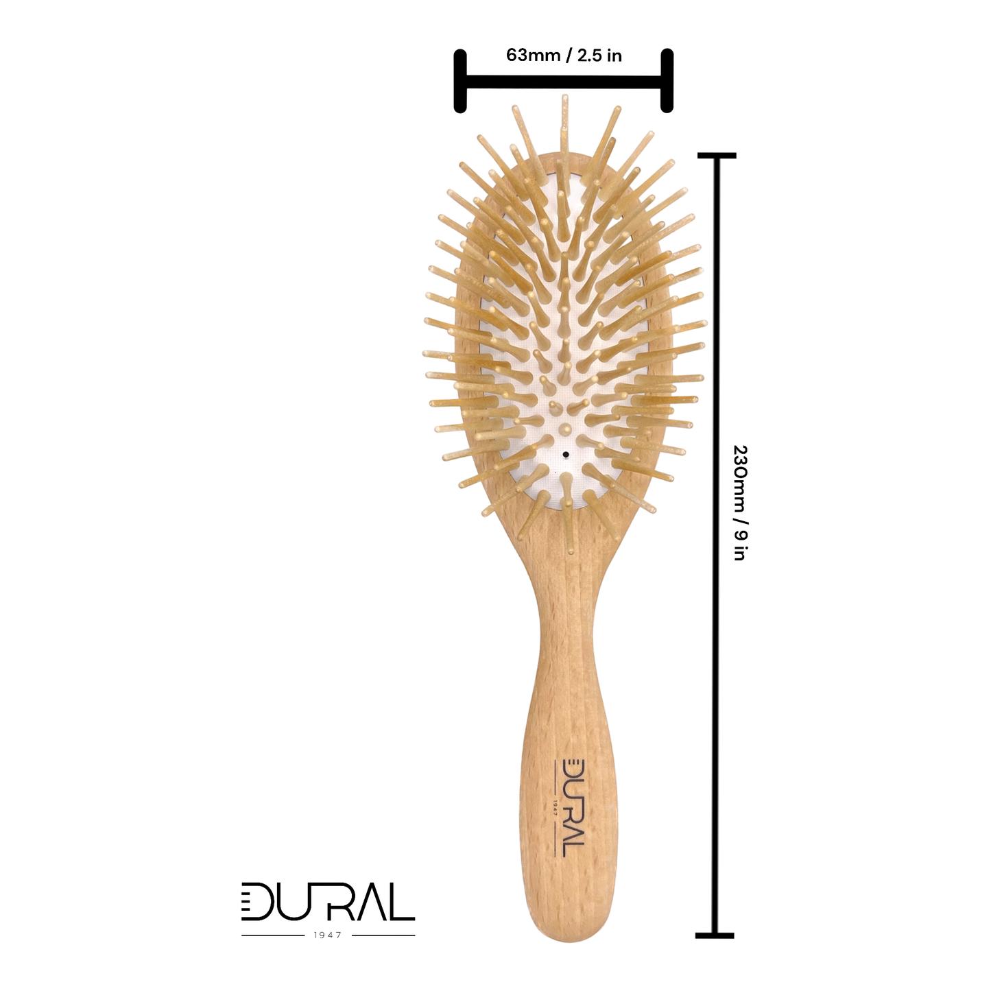 Dural Cushion Brush with Extra Long Wooden Pins Hair Brush Pasteur Pharmacy