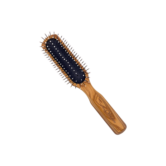 Dural Wooden Rubber Cushion Brush Steel Pins with Plastic Tips Hair Brush Pasteur Pharmacy