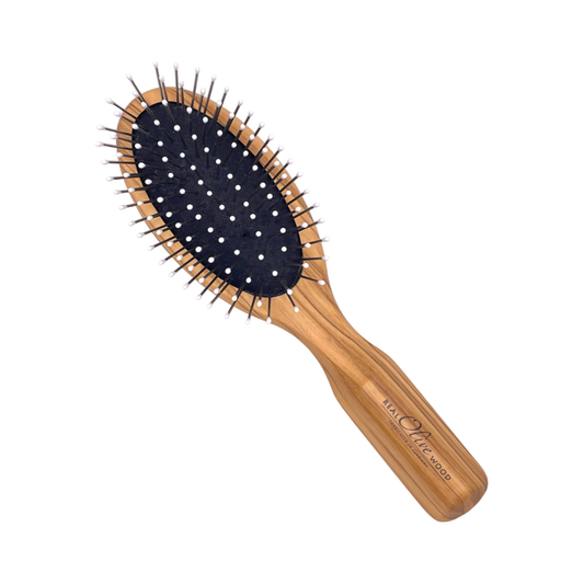 Dural Olive wood hair brush with rubber cushion, steel pins with ball tips Hair Brush Pasteur Pharmacy