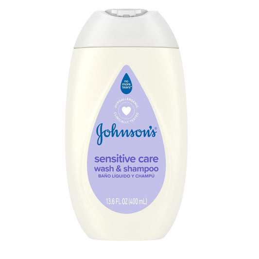 Johnson's Sensitive Care Lightly Scented Wash & Shampoo 13.6 Oz Shampoo Pasteur Pharmacy