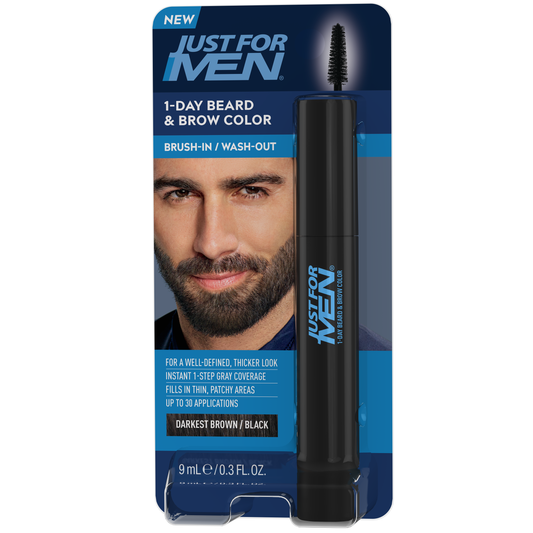 Just For Men 1-Day Temporary Beard & Brow Color, Up To 30 Applications - 0.3 Fl Oz Hair Color Pasteur Pharmacy