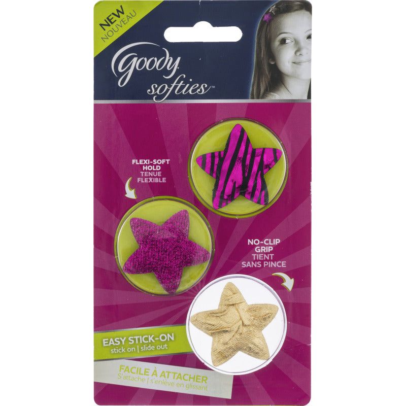 Goody Softies Velcro Barrette Star 2Ct 060 Desc Hair Styling Products Pasteur Pharmacy