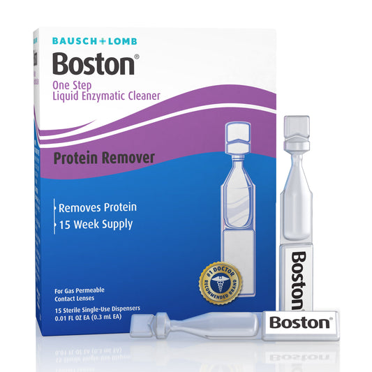 Bausch & Lomb Boston One Step Liquid Enzymatic Cleaner, Protein Remover, 0.01 Fl Oz Medicine & Drugs Pasteur Pharmacy