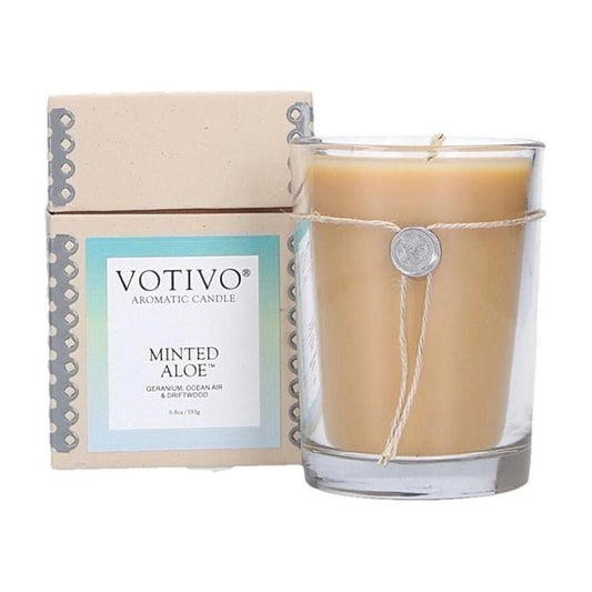 Votivo Aromatic Candle Minted Aloe 6.8oz Aromatic Candle Pasteur Pharmacy