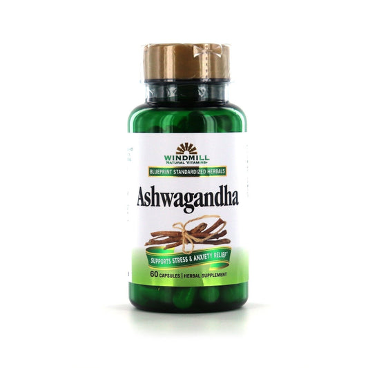 Windmill Natural Vitamins Ashwagandha Capsules Gluten Free Vitamins & Supplements Pasteur Pharmacy