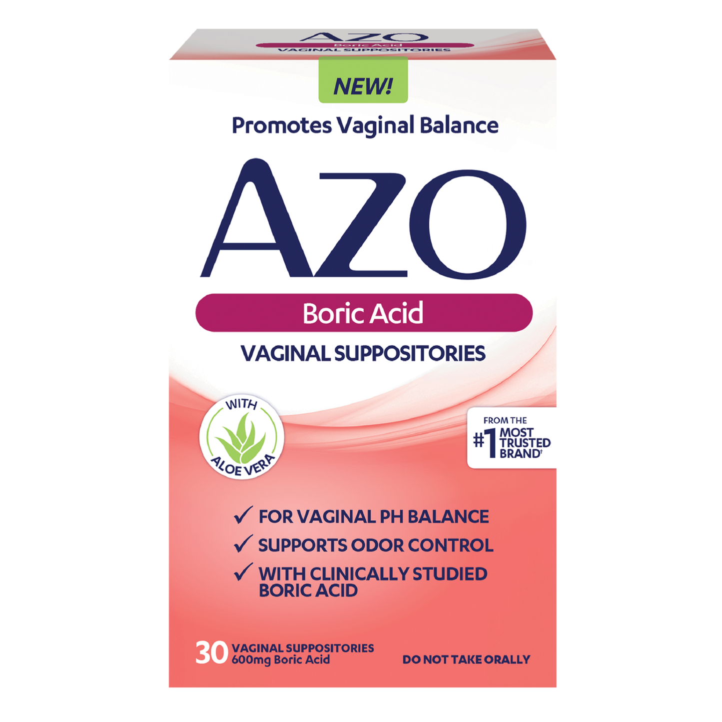 Azo Boric Acid, Vaginal Suppositories, 600 Mg, 30 Suppositories Vitamins & Supplements Pasteur Pharmacy