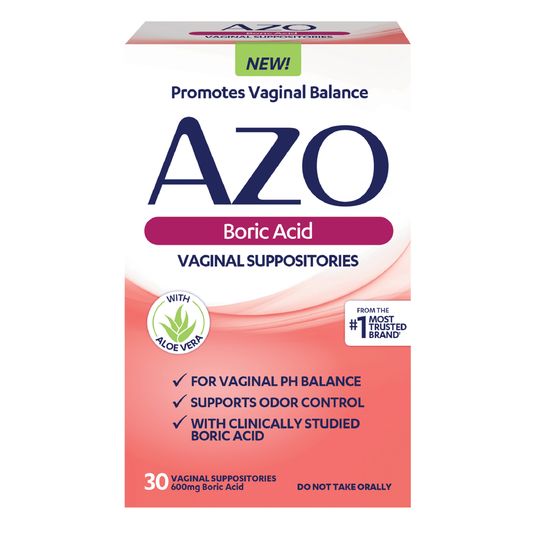 Azo Boric Acid, Vaginal Suppositories, 600 Mg, 30 Suppositories Vitamins & Supplements Pasteur Pharmacy