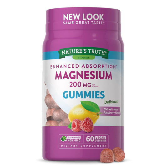 Nature's Truth Enhanced Absorption Magnesium 200 Mg Vegan Gummies, Natural Lemon Raspberry Vitamins & Supplements Pasteur Pharmacy
