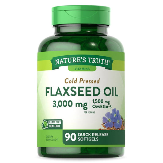 Nature's Truth® Cold Pressed Flaxseed Oil – 1000 mg (Quick Release Softgels) Vitamins & Supplements Pasteur Pharmacy