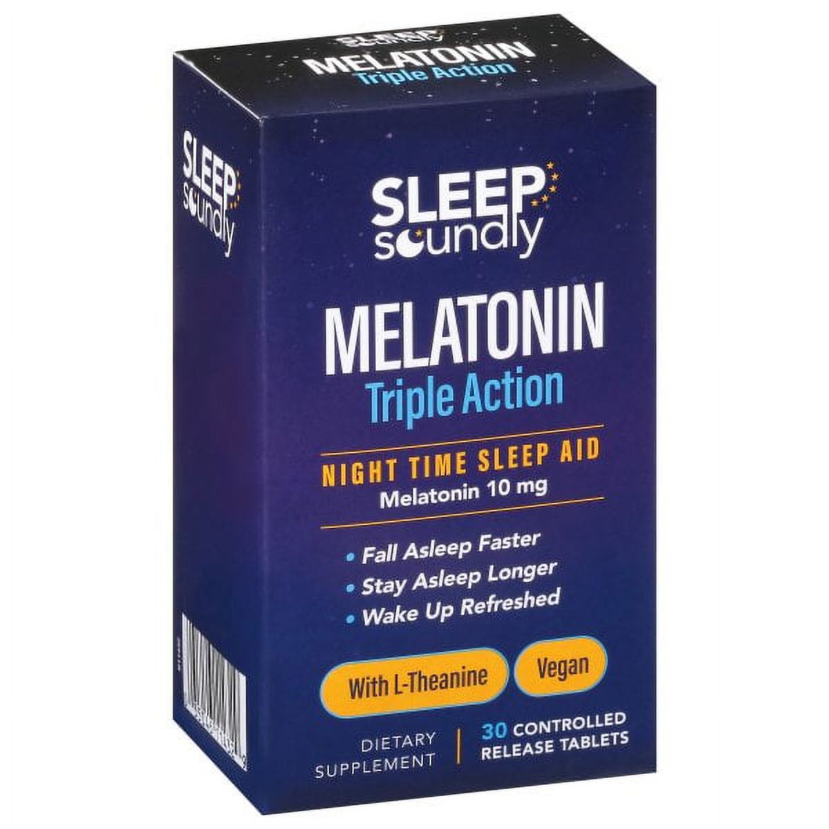 Sleep Soundly Melatonin Triple Action 10 Mg Tablets 30Ct Vitamins & Supplements Pasteur Pharmacy