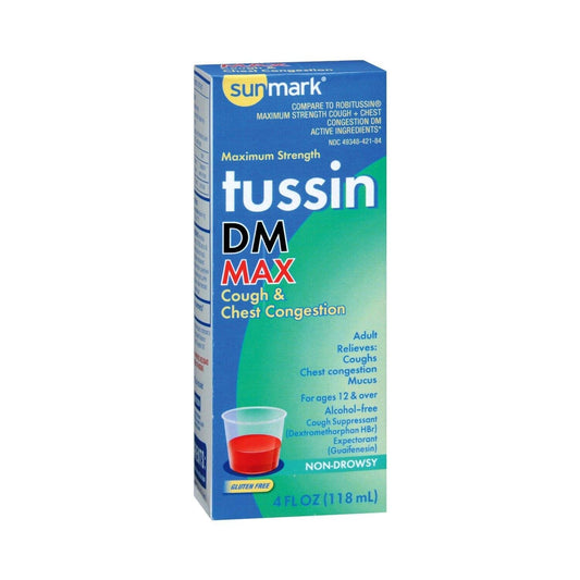 Sunmark Non-Drowsy Maximum Strength Adult Tussin Cough & Chest Congestion DM 4Oz Liquid & Frozen Eggs Pasteur Pharmacy