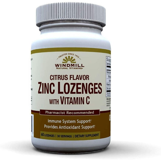 Windmill Zinc With Vitamin C Lozenges - Citrus Flavor 60ct Vitamins & Supplements Pasteur Pharmacy