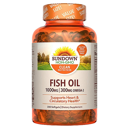 Sundown Naturals Fish Oil 1000 Mg Softgels Omega 3 Vitamins & Supplements Pasteur Pharmacy