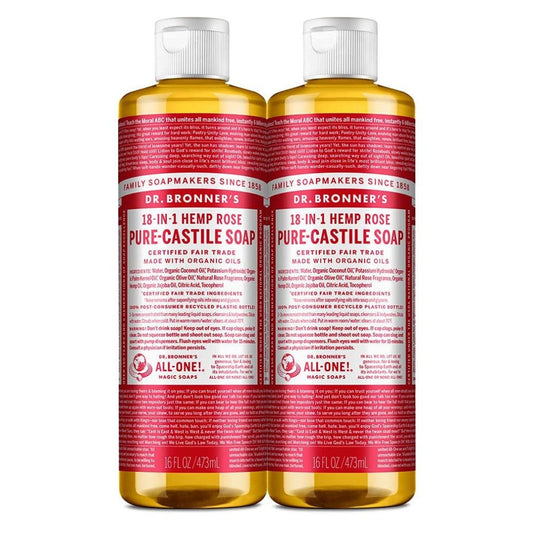 Dr. Bronner's Pure Castile Liquid Soap Rose -- 16 Fl Oz Bath & Body Pasteur Pharmacy