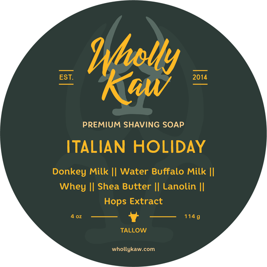 Wholly Kaw Italian Holiday Shaving Collection Shaving Set Pasteur Pharmacy Tallow Shaving Soap 4 oz