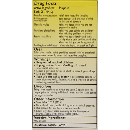 Bach Flower Remedies Rescue Sleep 0.25 oz Bach Flower Remedies Pasteur Pharmacy