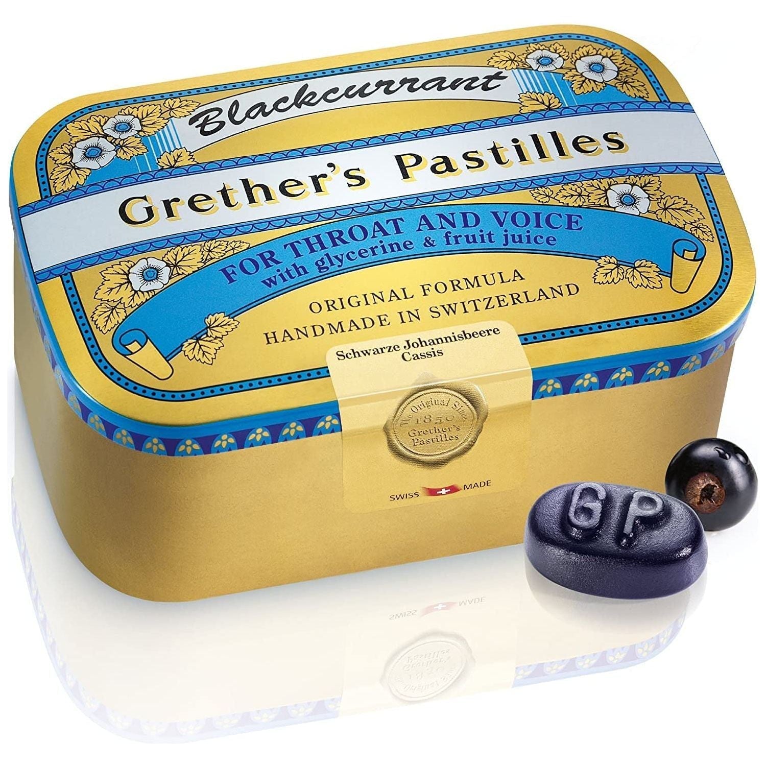 Grether's Pastilles Blackcurrant 176 Lozenges Lozenges Pasteur Pharmacy
