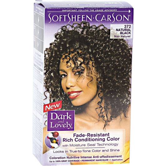 Dark & Lovely Fade Resist Permanent Hair Color, 372 Natural Black Hair Color Pasteur Pharmacy Default Title
