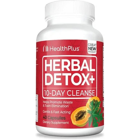 Health Plus Herbal Detox, 10 Day Cleanse, 40 Capsules Vitamins & Supplements Pasteur Pharmacy