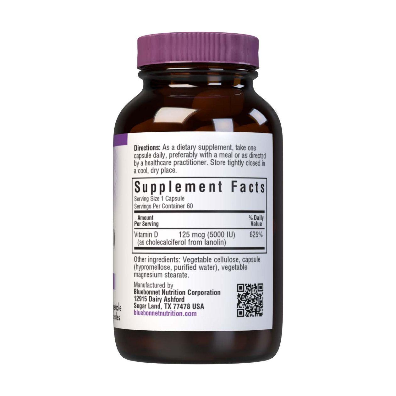 Bluebonnet Vitamin D3 5000 IU, 60 Vegetable Capsules Vitamins & Supplements Pasteur Pharmacy