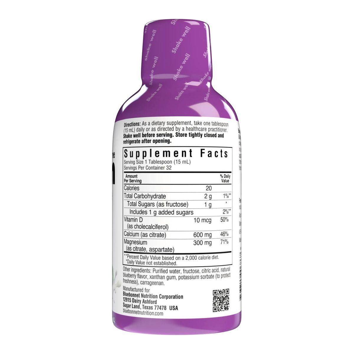 Bluebonnet Kosher Calcium Magnesium Citrate Plus Vitamin D3 Liquid Strawberry Flavor 16 oz Dietary Supplements Pasteur Pharmacy