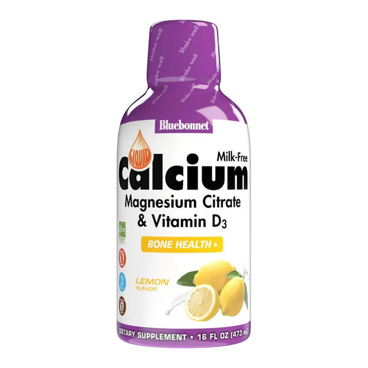 Bluebonnet Liquid Calcium Magnesium Citrate Plus Vitamin D3, Lemon, 16 oz Vitamin & Mineral Supplement Pasteur Pharmacy