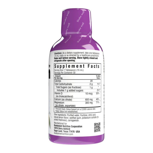 Bluebonnet Liquid Calcium Magnesium Citrate Plus Vitamin D3, Lemon, 16 oz Vitamin & Mineral Supplement Pasteur Pharmacy