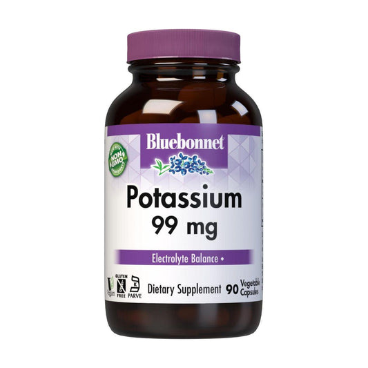 BlueBonnet Potassium Vegetarian Capsules, 99 mg, 90 Count Potassium Supplement Pasteur Pharmacy