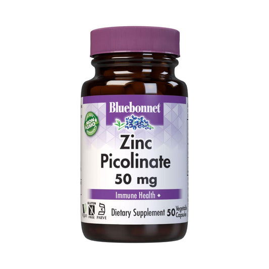 BlueBonnet Zinc Picolinate, 50 mg, 50 Vegetarian Capsules Vitamins & Supplements Pasteur Pharmacy