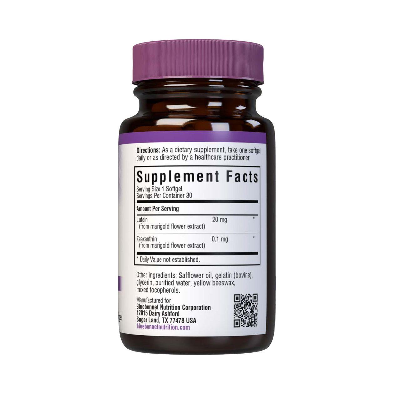 BlueBonnet Lutein Softgels, 20 mg, 30 Count Dietary Supplements Pasteur Pharmacy