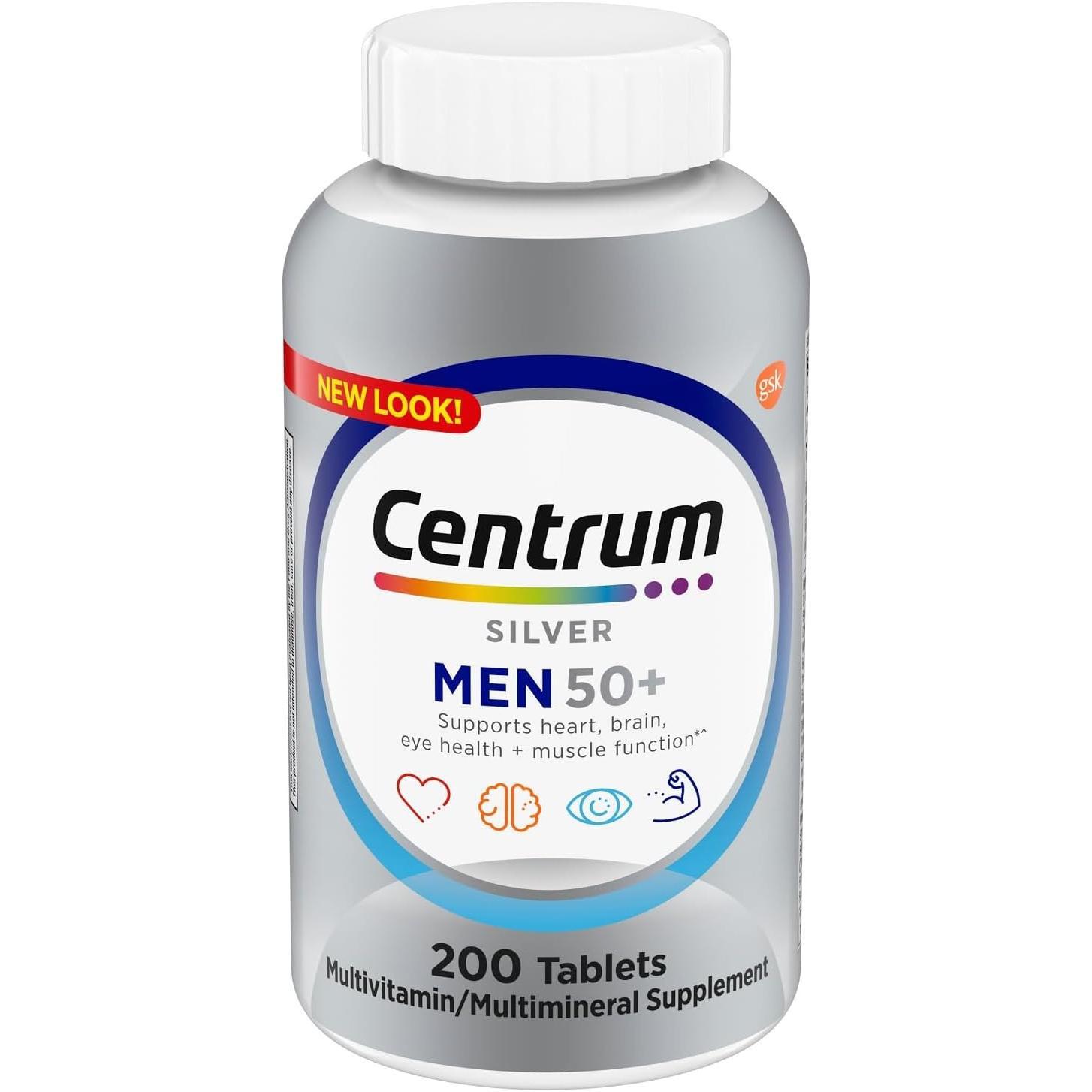 Centrum Silver Men 50+ Multivitamin Dietary Supplement Tablets - 200ct Vitamins & Supplements Pasteur Pharmacy