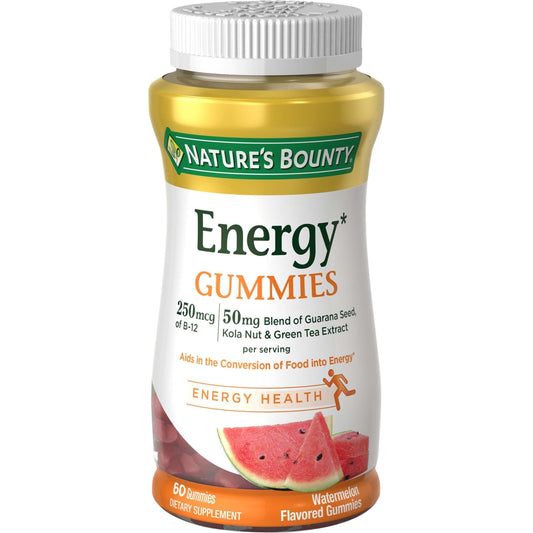 Nature's Bounty Energy Gummies, Watermelon Flavored, 60 Gummies Vitamins & Supplements Pasteur Pharmacy