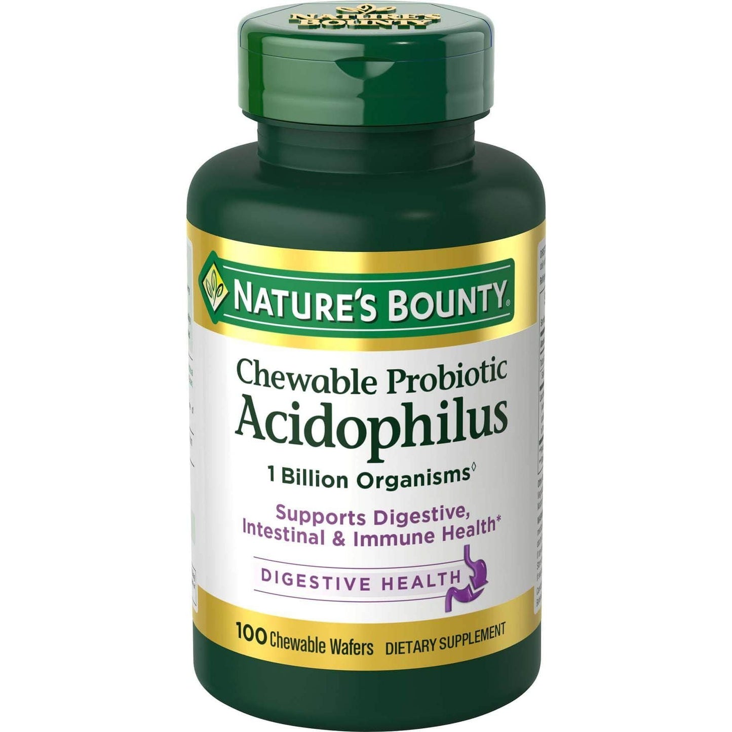 Nature's Bounty Probiotic Acidophilus With Bifidus Chewable Wafers Vitamins & Supplements Pasteur Pharmacy