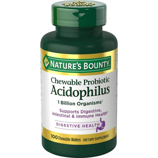 Nature's Bounty Probiotic Acidophilus With Bifidus Chewable Wafers Vitamins & Supplements Pasteur Pharmacy