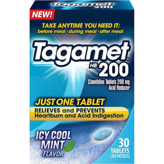 Tagamet HB 200 Acid Reducer Tablets, Icy Cool Mint Medicine & Drugs Pasteur Pharmacy