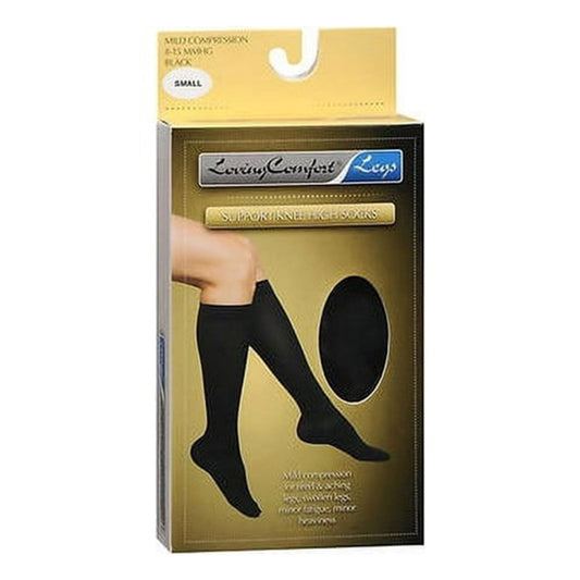 Loving Comfort Stockings Microfiber Knee High 10 To 20Mmhg Closed Toe Women Black, Medium, 1 Pair Tortillas & Wraps Pasteur Pharmacy