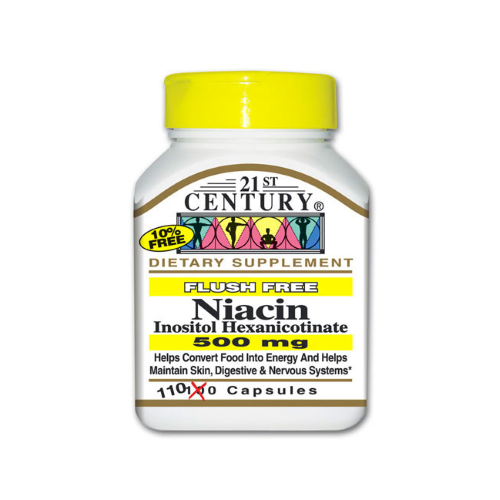 21st Century Niacin 500 Mg - Flush Free - 110 Capsules Vitamins & Supplements Pasteur Pharmacy