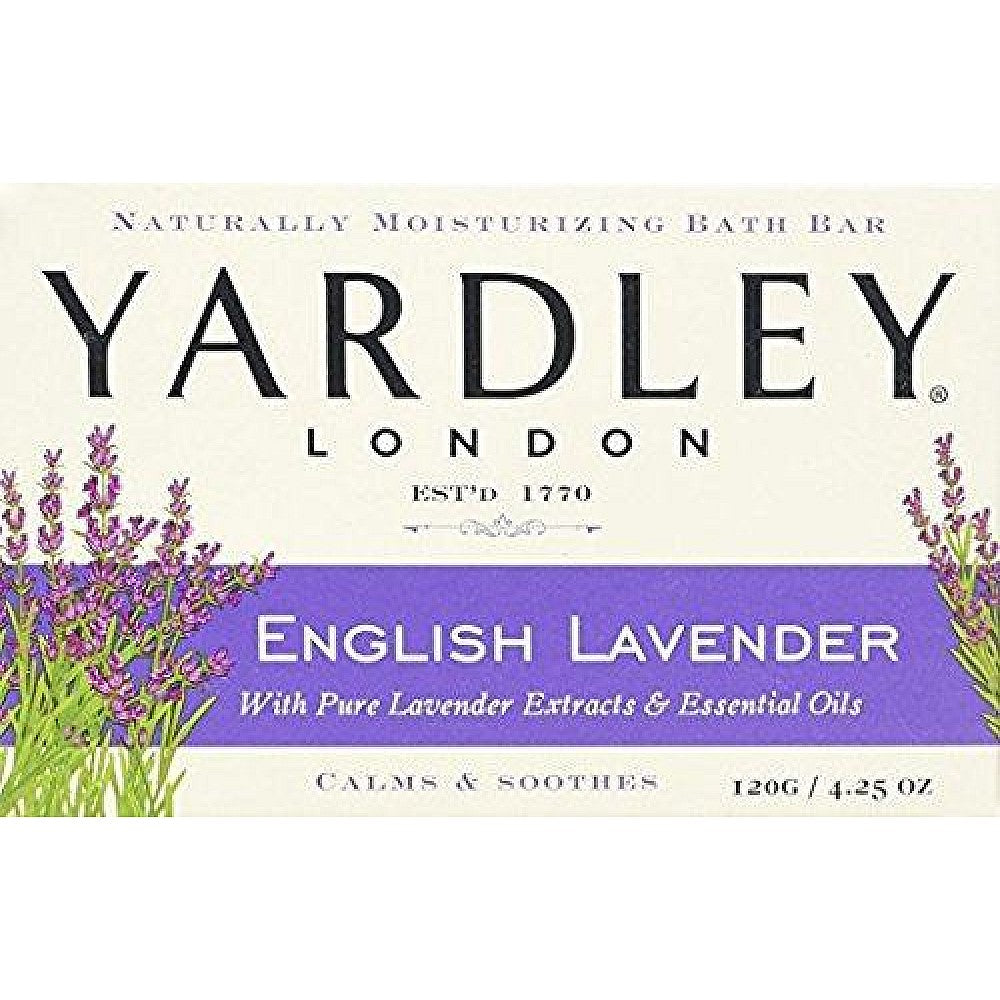 Yardley London English Lavender Bar Soap with Essential Oils, 4 oz (4-Pack) Bath & Body Pasteur Pharmacy
