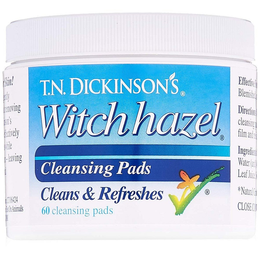 T.N. Dickinson’s 100% Natural Witch Hazel Cleansing Pads – 60 Count Facial Cleansers Pasteur Pharmacy