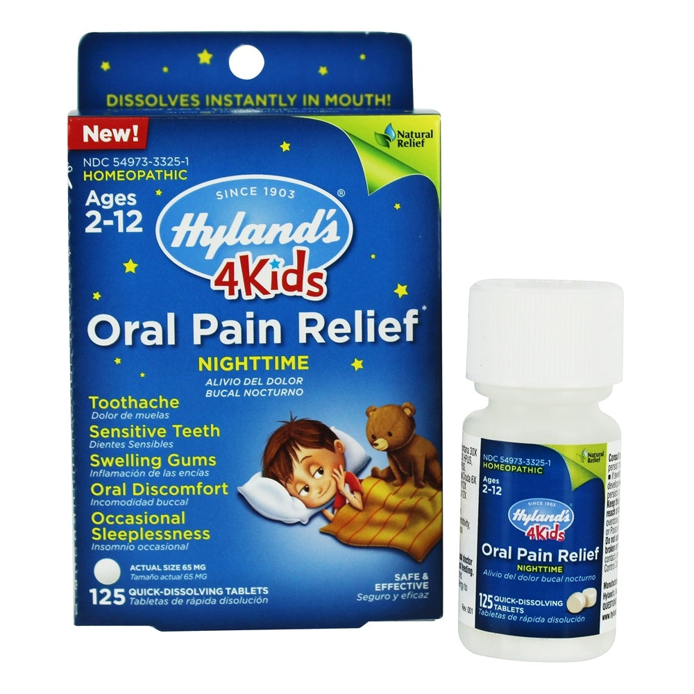 Hyland's 4 Kids Nighttime Oral Pain Relief Tablets, 125 Tablets Health Care Pasteur Pharmacy