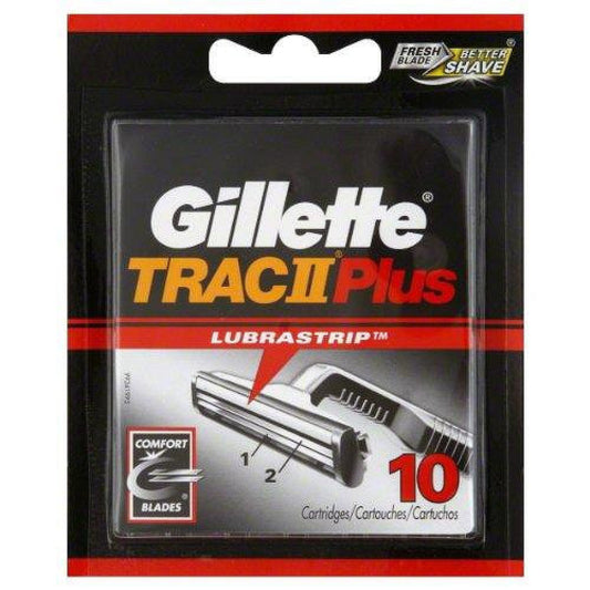 Gillette Trac II Plus Razor Blade Refill Cartridges 10 ct Razor Blade Pasteur Pharmacy