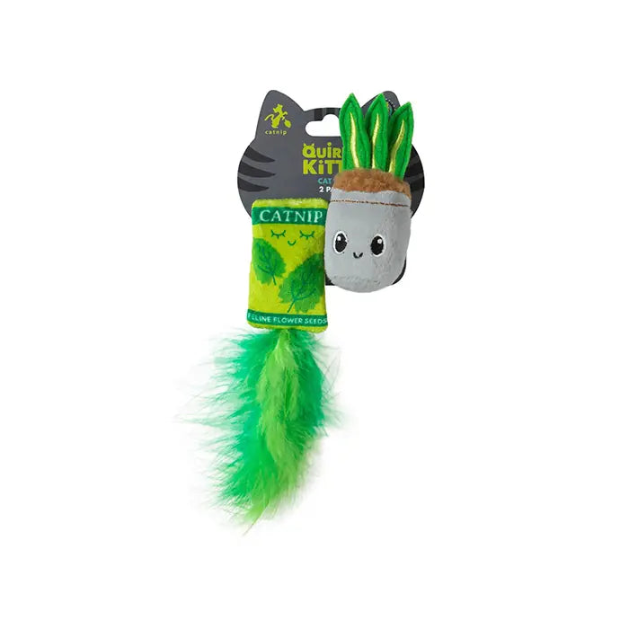 Quirky Kitty House Plant Catnip & Silvervine Toy Set 2-Pack