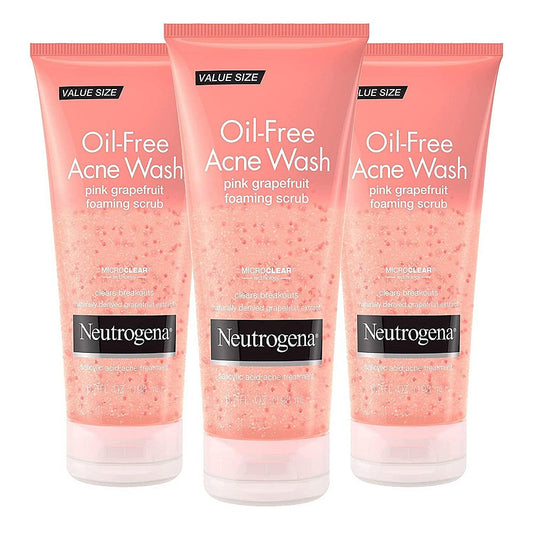Neutrogena Oil Free Pink Grapefruit Acne Treatment Face Wash With Vitamin C, 2% Salicylic Acid, Gentle Foaming Facial Scrub To Treat & Prevent Breakouts, 6.7 Fl Oz Health & Beauty Pasteur Pharmacy