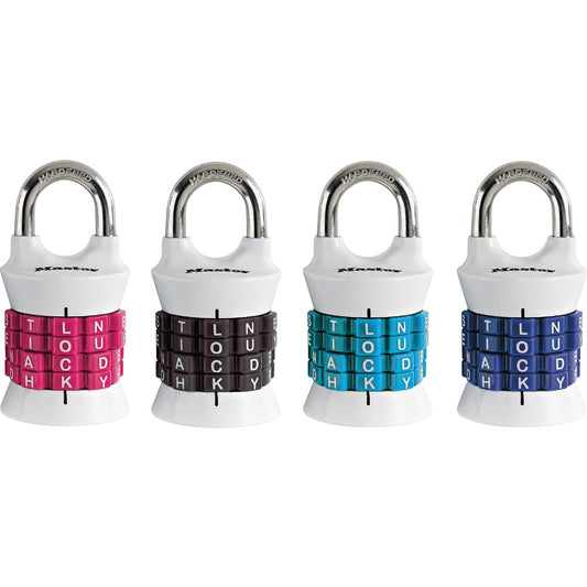 Master Lock 1535DWD Word Combination Padlock, Assorted Colors Hardware Pasteur Pharmacy