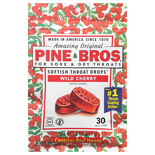 Pine Bros Gummy Sore Throat Softish Drops Wild Cherry Health & Beauty Pasteur Pharmacy