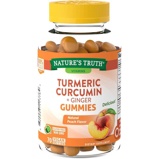 Nature's Truth Turmeric Curcumin + Ginger, Vegan Gummies, Natural Peach Flavor Vitamins & Supplements Pasteur Pharmacy