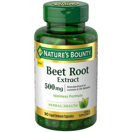 Nature's Bounty Beet Root Extract, 500 Mg, Rapid Release Capsules Vitamins & Supplements Pasteur Pharmacy