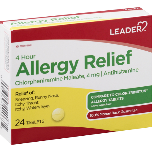 Leader 4 Hour Allergy Relief Tablets, 4mg Health Care Pasteur Pharmacy