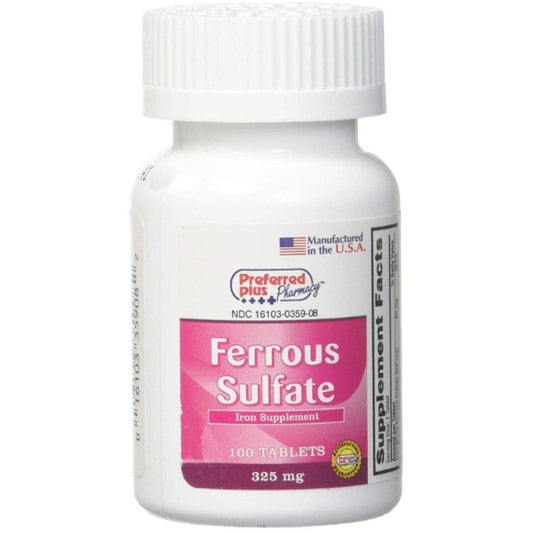 Preferred Plus Ferrous Sulfphate 325 Mg Iron Tablets Vitamins & Supplements Pasteur Pharmacy
