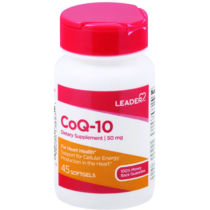 LEADER# COQ-10 50MG SOFTGELS 45 CT Vitamins & Supplements Pasteur Pharmacy